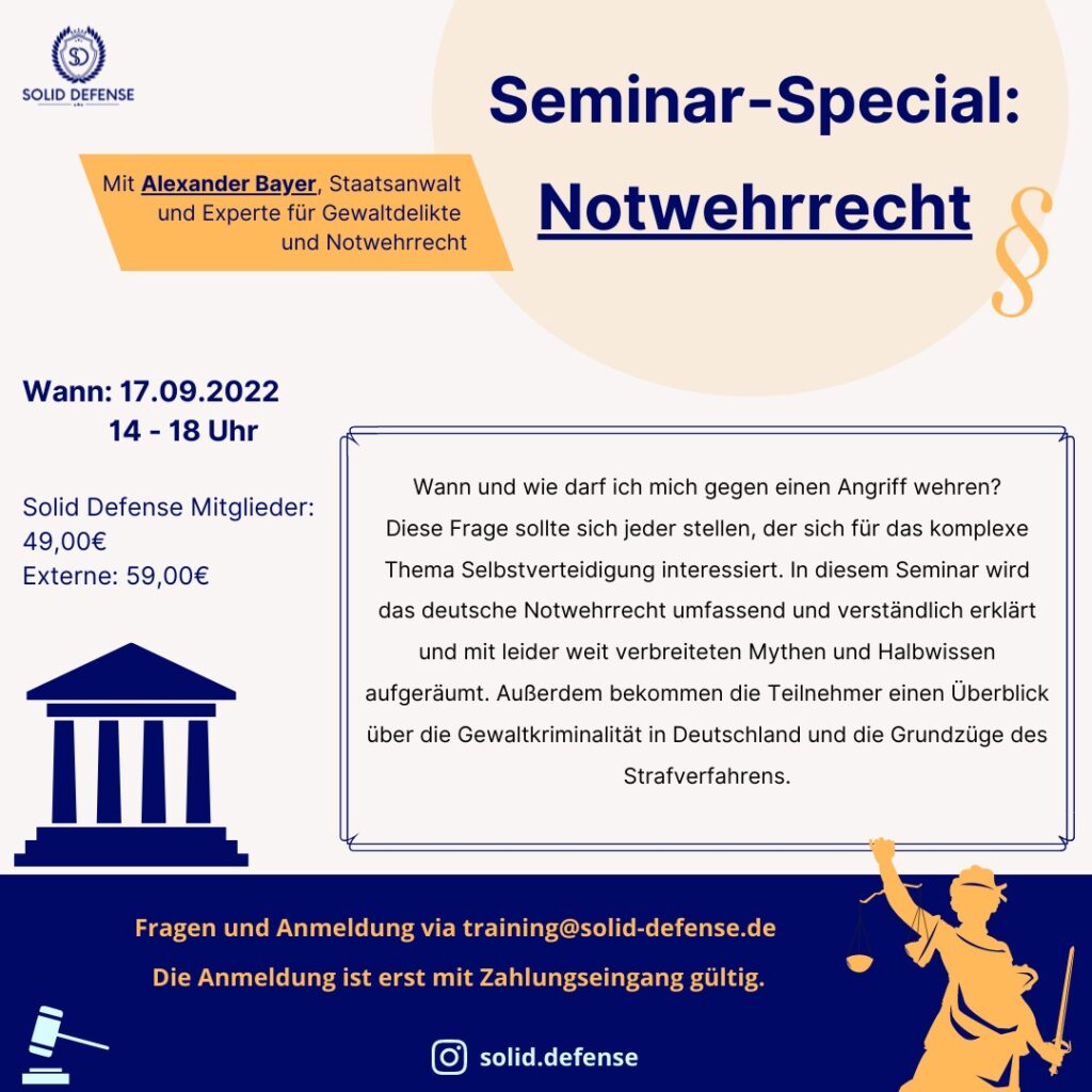Solid Defense Kurs Seminar Notwehrrecht Heidelberg